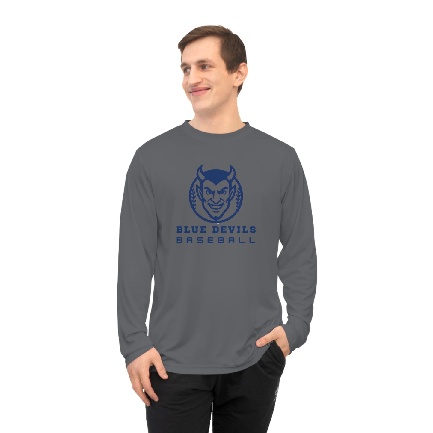 Unisex Performance Long Sleeve Baseball Shirt - Blue Devils Team Gear