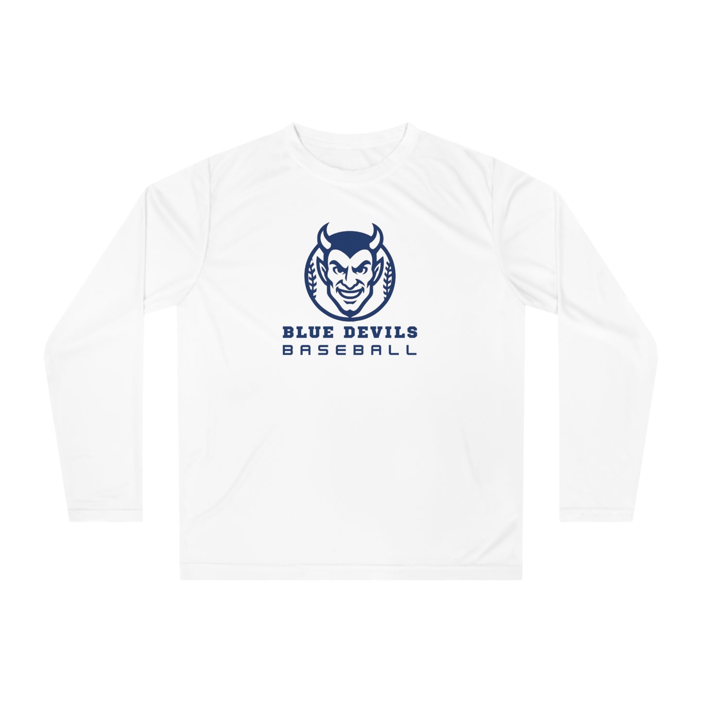 Unisex Performance Long Sleeve Baseball Shirt - Blue Devils Team Gear