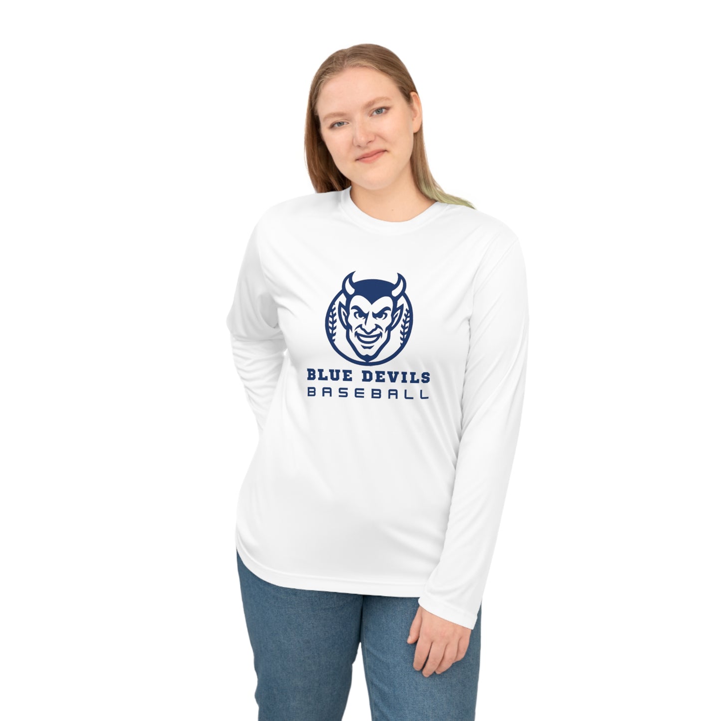 Unisex Performance Long Sleeve Baseball Shirt - Blue Devils Team Gear