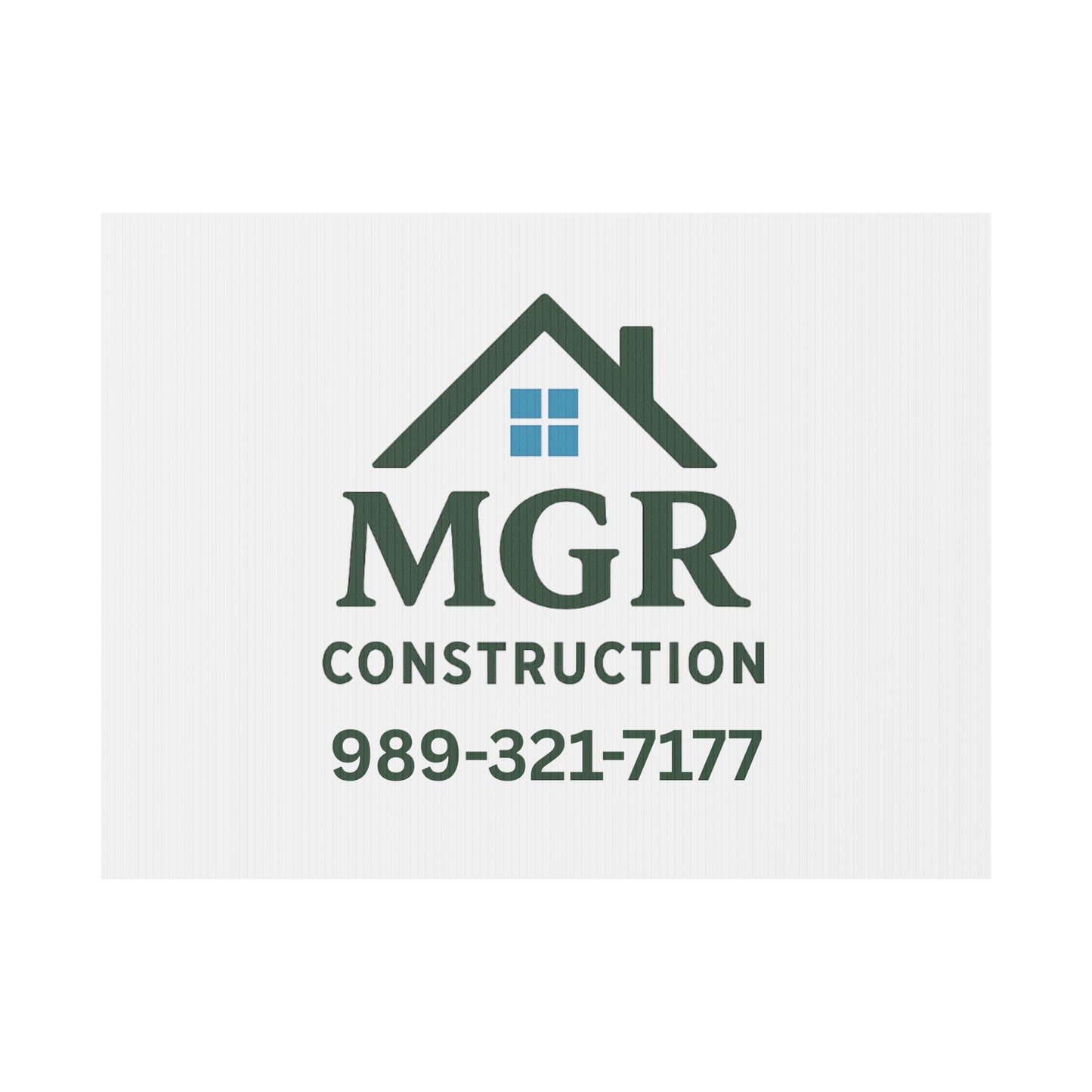 Personalized Plastic Yard Sign - MGR Construction Custom Sign