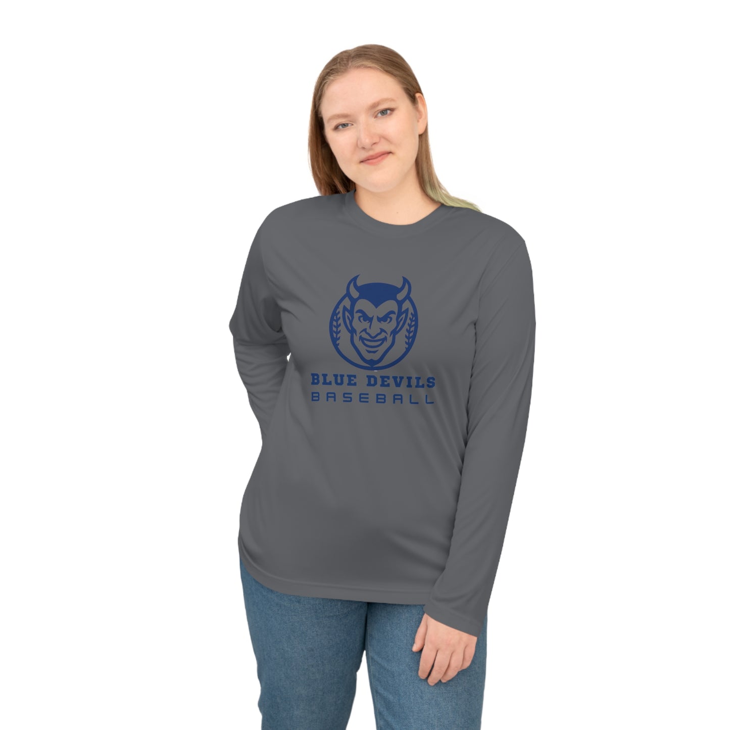 Unisex Performance Long Sleeve Baseball Shirt - Blue Devils Team Gear
