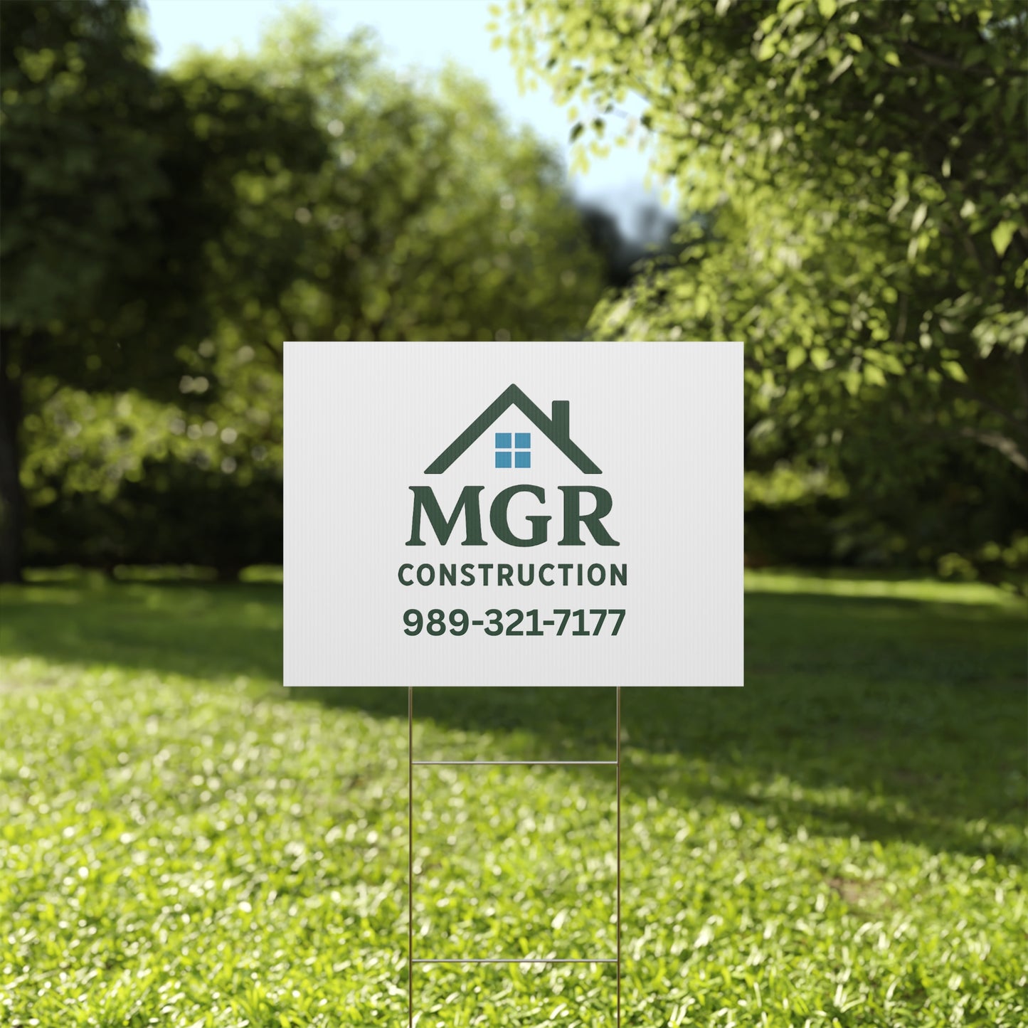 Personalized Plastic Yard Sign - MGR Construction Custom Sign