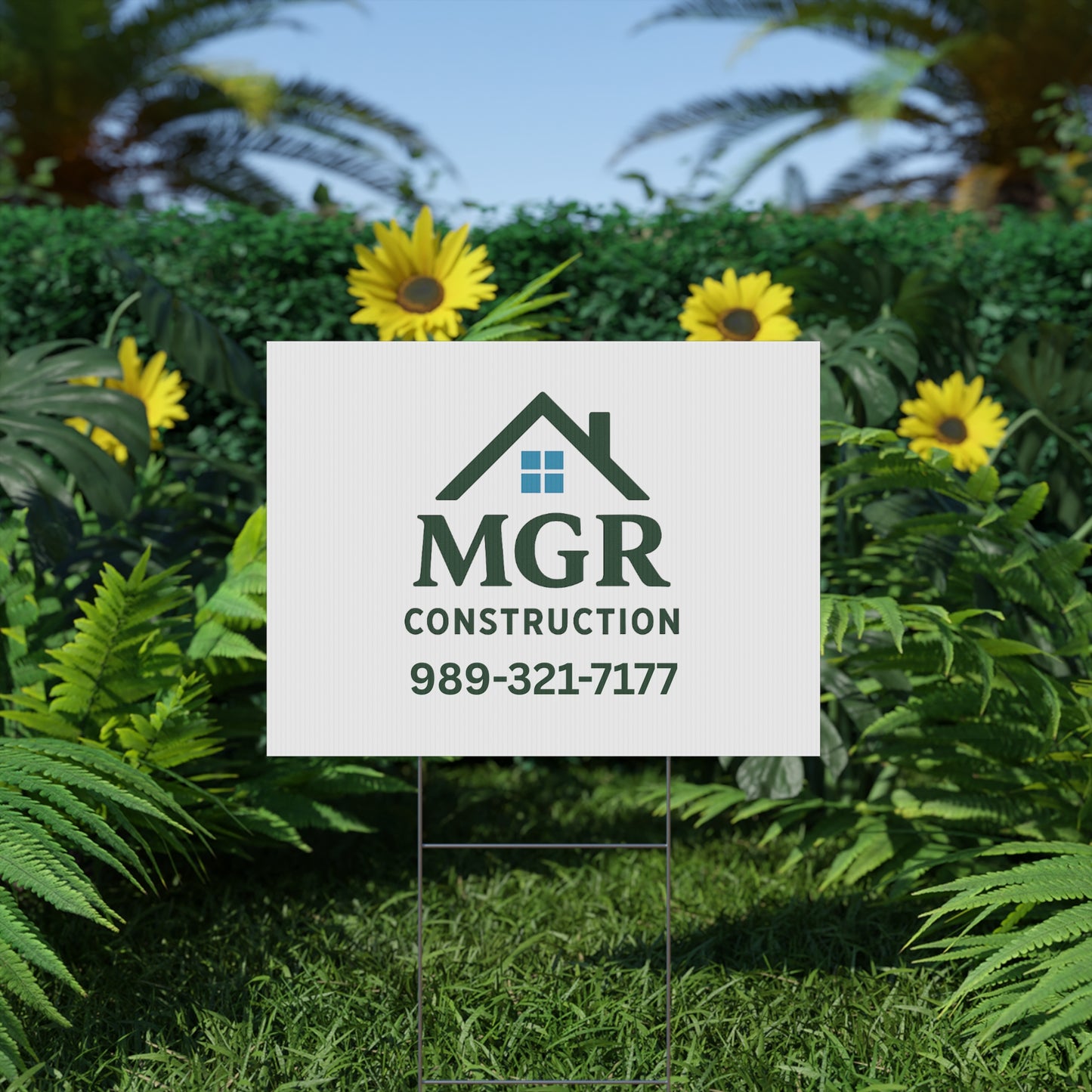 Personalized Plastic Yard Sign - MGR Construction Custom Sign