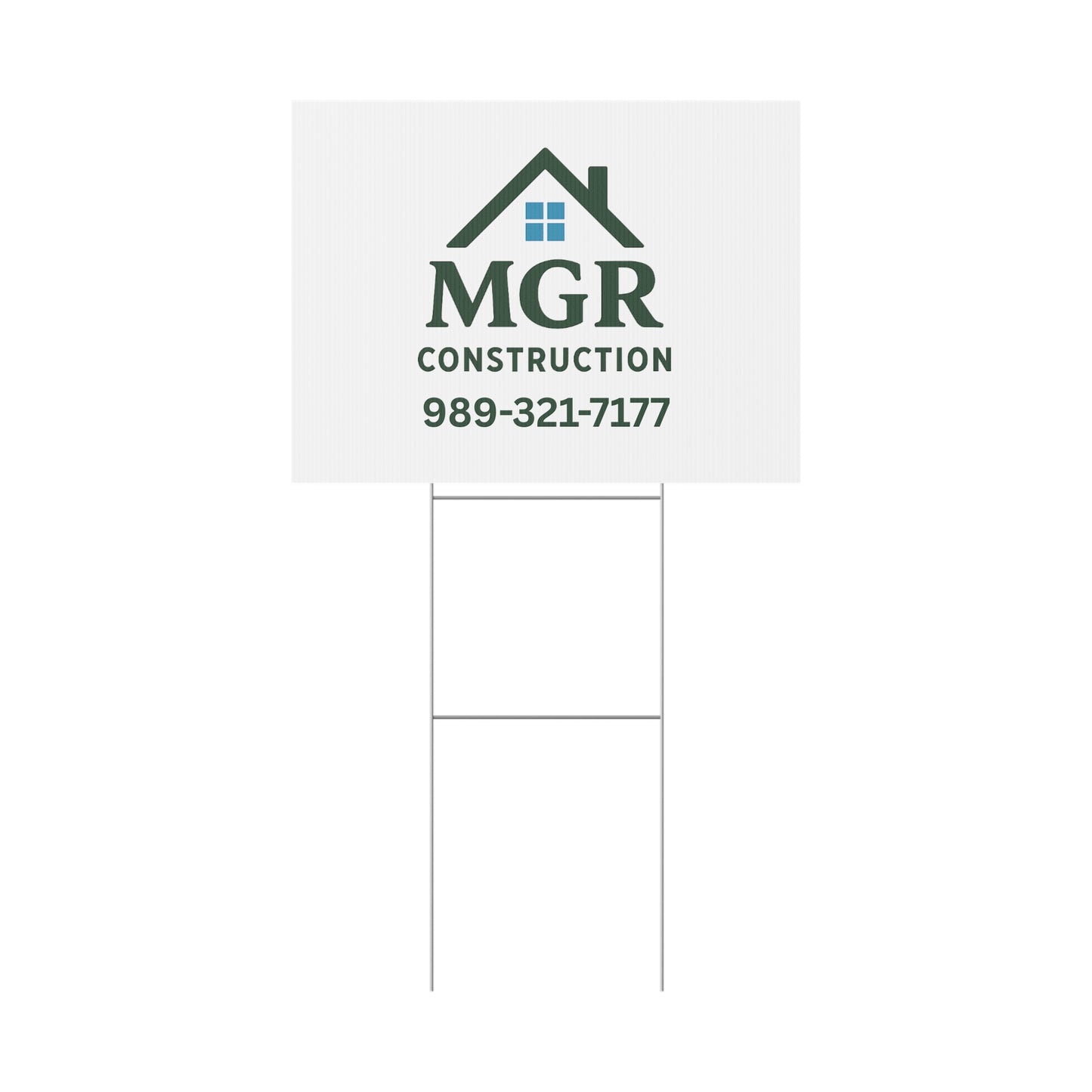 Personalized Plastic Yard Sign - MGR Construction Custom Sign