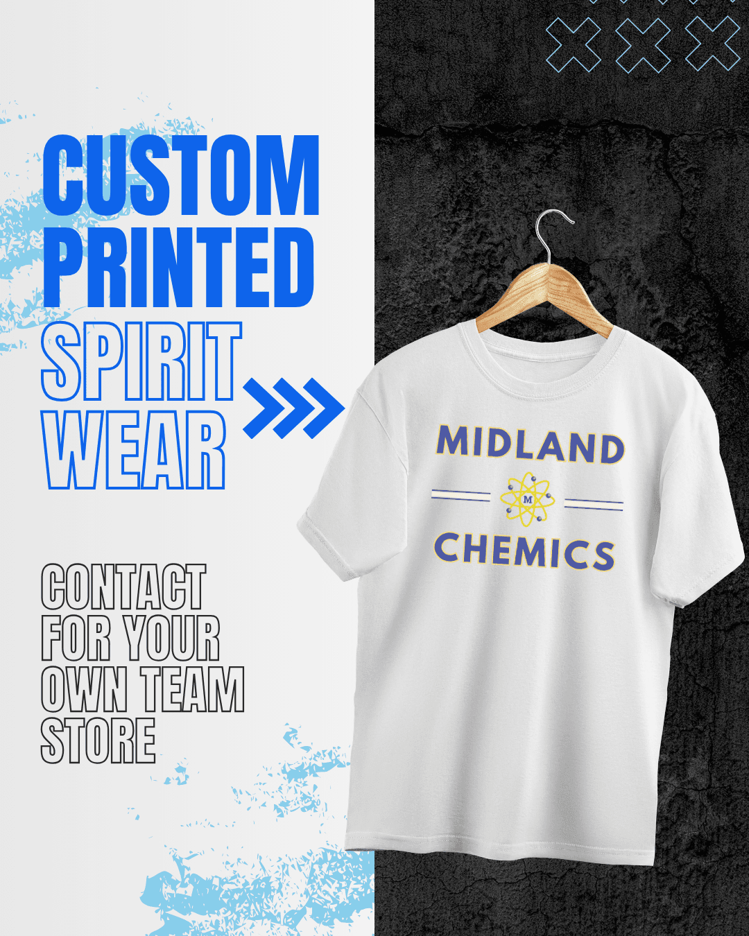 Custom printed spirit wear shirt