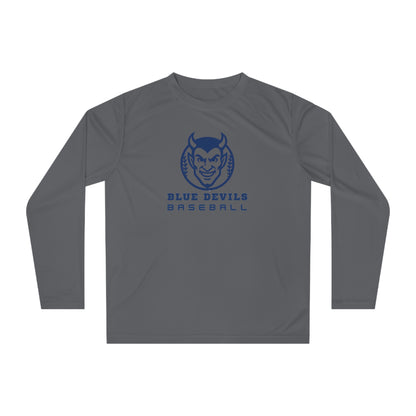Unisex Performance Long Sleeve Baseball Shirt - Blue Devils Team Gear