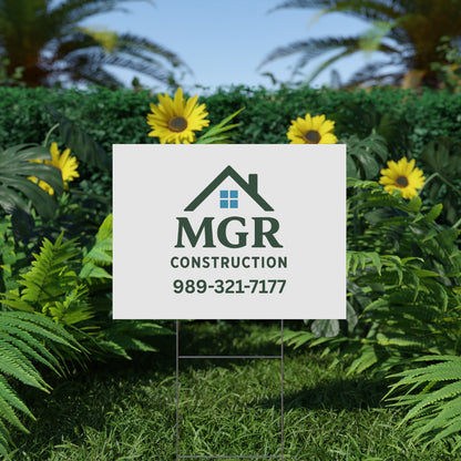 Personalized Plastic Yard Sign - MGR Construction Custom Sign