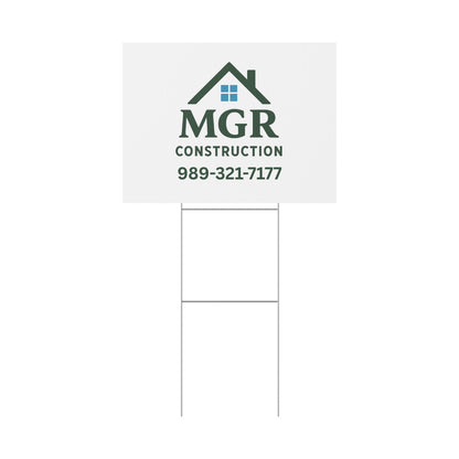 Personalized Plastic Yard Sign - MGR Construction Custom Sign