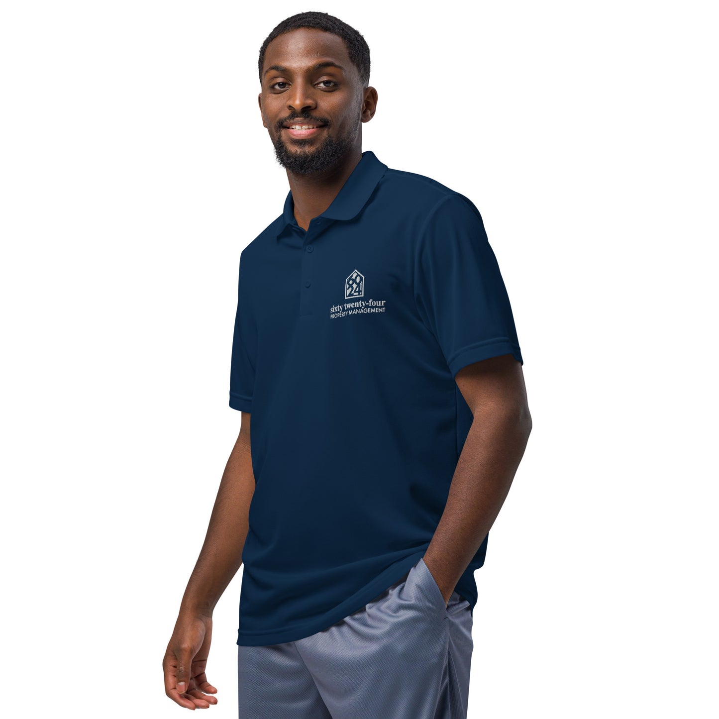 6024 Property Management adidas sport polo square logo