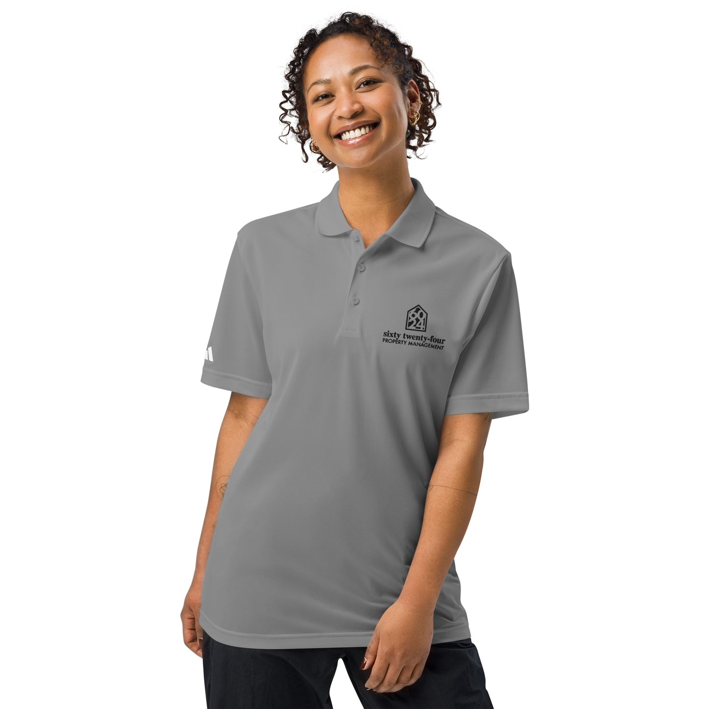 6024 Property Management adidas sport polo square logo