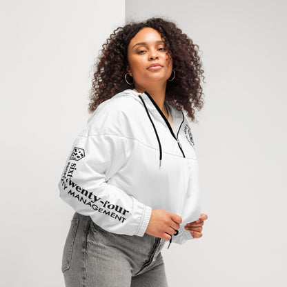 6024 Property Management Women’s cropped windbreaker Back logo